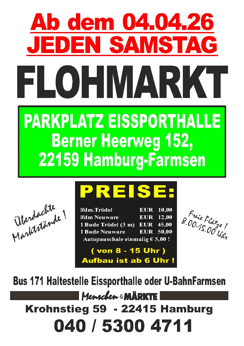 Flohmarkt bei der Eissporthalle Farmsen